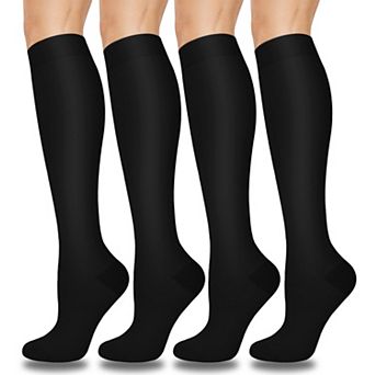 4 Pairs Compression Socks Running Travel Support