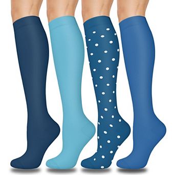 4 Pairs Compression Socks Running Travel Support