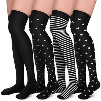 4 Pairs Compression Socks Running Travel Support