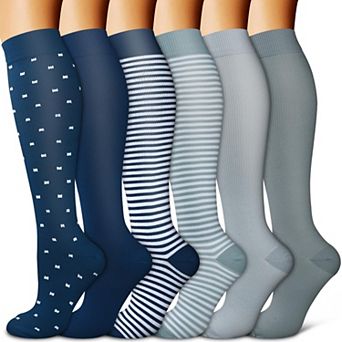 6 Pairs Compression Socks Support Running Hiking