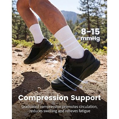 3 Pairs Compression Socks Athletic Cushion Arch Support Hiking Cycling