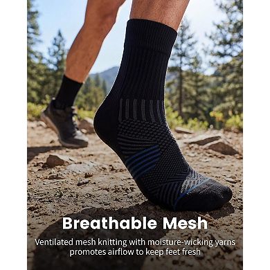 3 Pairs Compression Socks Athletic Cushion Arch Support Hiking Cycling