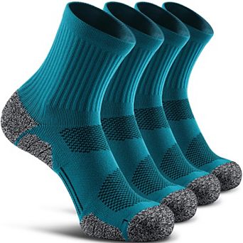 4-pairs Cushioned Compression Sport Quarter Socks Unisex