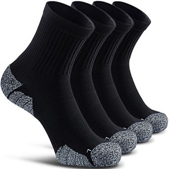 4-pairs Cushioned Compression Sport Quarter Socks Unisex