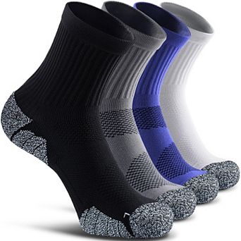 4-pairs Cushioned Compression Sport Quarter Socks Unisex