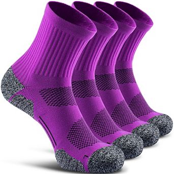 4-pairs Cushioned Compression Sport Quarter Socks Unisex