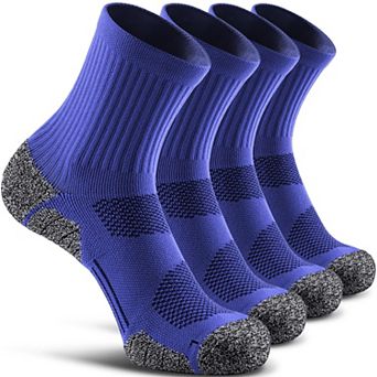 4-pairs Cushioned Compression Sport Quarter Socks Unisex
