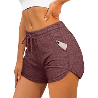 Women Dolphin Athletic Shorts Pockets Drawstring