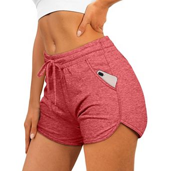 Women Dolphin Athletic Shorts Pockets Drawstring