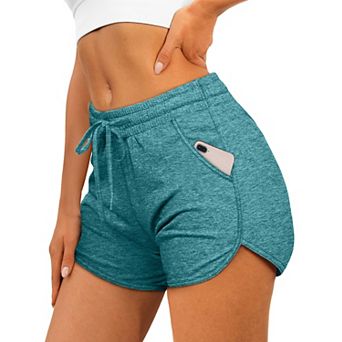 Women Dolphin Athletic Shorts Pockets Drawstring