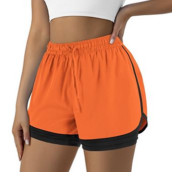 Women's 2 in 1 Running Shorts High-Waisted Liner Pockets