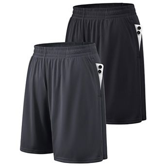 2 Pack Men's Athletic Shorts Quick Dry Pockets Elastic Waist
