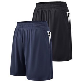 2 Pack Men's Athletic Shorts Quick Dry Pockets Elastic Waist