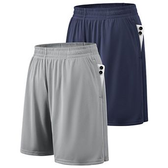 2 Pack Men's Athletic Shorts Quick Dry Pockets Elastic Waist