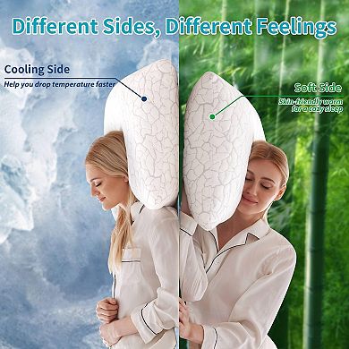 2 Pack Shredded Memory Foam Pillows Firm Adjustable