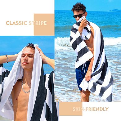 4 Pack Beach Towel Cabana Stripe Soft Absorbent 35"x70"
