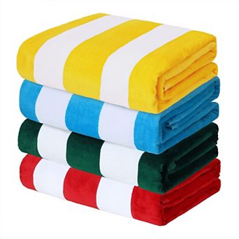 4 Pack Beach Towel Cabana Stripe Soft Absorbent 35"x70"