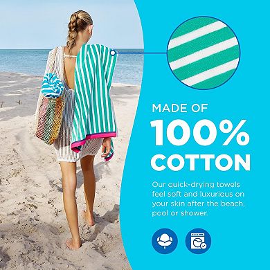 Racing Striped Beach Pool Towel Soft Absorbent 30" X 60"