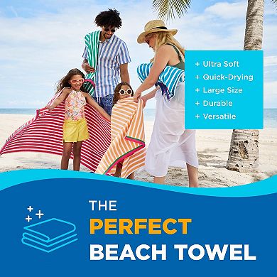 Racing Striped Beach Pool Towel Soft Absorbent 30" X 60"