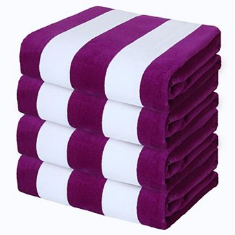 4 Pack Cabana Stripe Beach Towel Super Absorbent 30"x60"