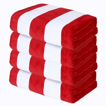 4 Pack Cabana Stripe Beach Towel Super Absorbent 30"x60"