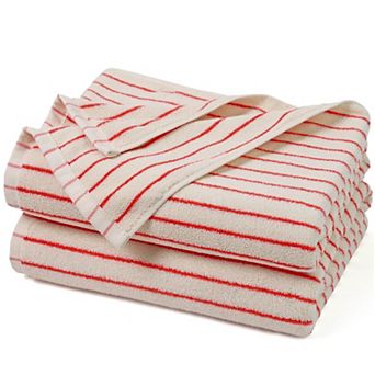 2 pc Striped Bath Towels Quick Dry Farmhouse Bathroom Pool 27" x 55"