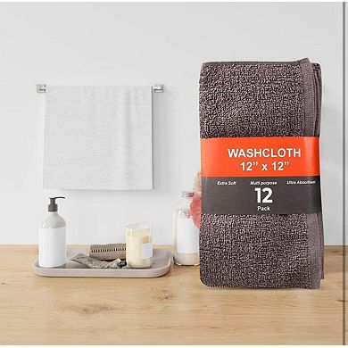 Washcloths Extra Absorbent Soft Quick Dry Face Towels 12" x 12"