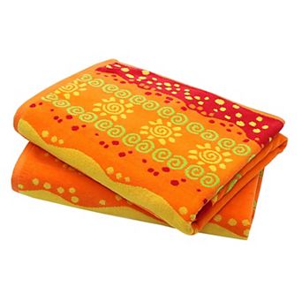 2 Pack Oversized Velour Beach Towel Cabana Stripe 35x70