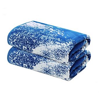 2 Pack Oversized Velour Beach Towel Cabana Stripe 35x70