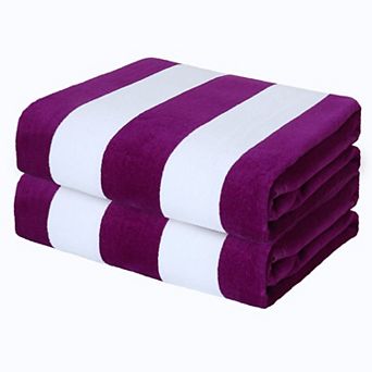 2 Pack Cabana Stripe Beach Towel Super Absorbent Soft Plush 30“x60”