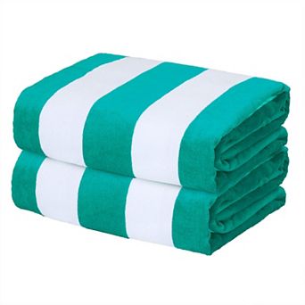 2 Pack Cabana Stripe Beach Towel Super Absorbent Soft Plush 30“x60”