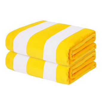 2 Pack Cabana Stripe Beach Towel Super Absorbent Soft Plush 30“x60”