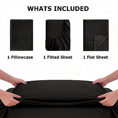 3 Piece Twin Bed Sheet Set Softfiber Deep Pockets Wrinkle-free Hotel-quality