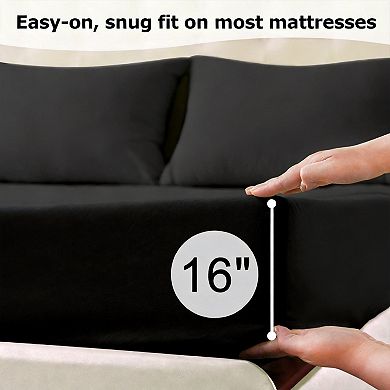 3 Piece Twin Bed Sheet Set Softfiber Deep Pockets Wrinkle-free Hotel-quality