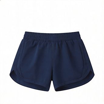 Women 2 in 1 Running Shorts High Waisted Gym Liner Zipper Pockets