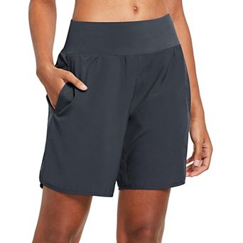 Women's Running Shorts Liner High Waist Zipper Pocket