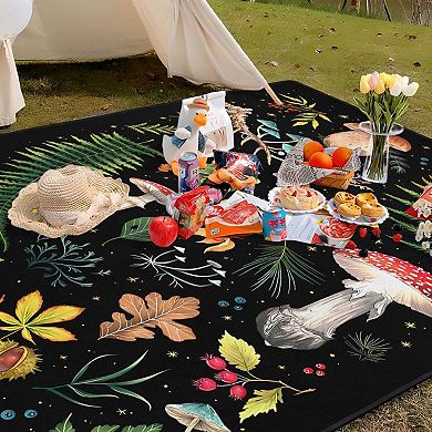 60"x80"Mushroom Picnic Blanket Waterproof Foldable Outdoor Mat