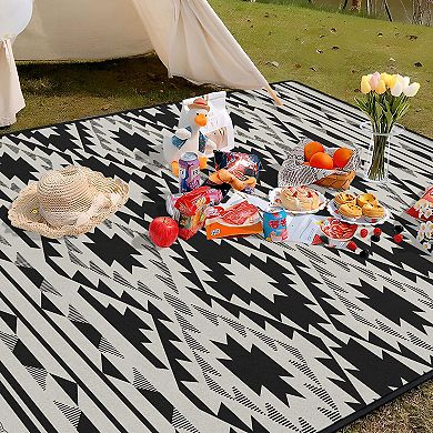 60"x80"Boho Waterproof Picnic Blanket Foldable Outdoor Mat