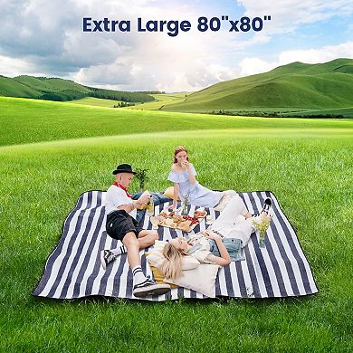 80"x 80" Picnic Blanket Waterproof Foldable Beach Outdoor Camping Park
