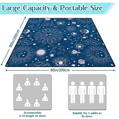 80"x80" Gothic Picnic Blanket Waterproof Outdoor Mat Square