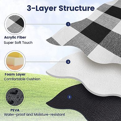 80"x 80" Picnic Blanket Waterproof Foldable Beach Outdoor Camping Park