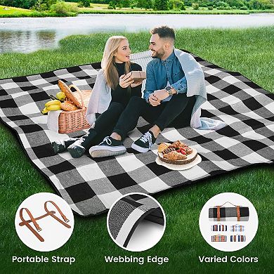 80"x 80" Picnic Blanket Waterproof Foldable Beach Outdoor Camping Park