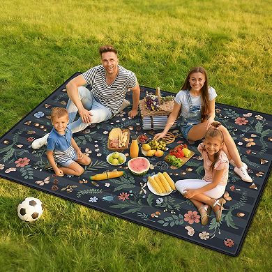 60"x80"Mushroom Picnic Blanket Waterproof Foldable Outdoor Beach Camping Park
