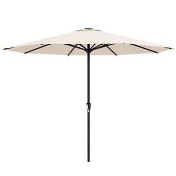 12FT Patio Umbrella Push Tilt Crank 8 Ribs Outdoor Table Garden Pool
