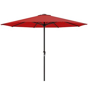 12FT Patio Umbrella Push Tilt Crank 8 Ribs Outdoor Table Garden Pool