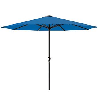12FT Patio Umbrella Push Tilt Crank 8 Ribs Outdoor Table Garden Pool