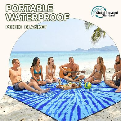 80"x80"Waterproof Sandproof Beach Blanket Picnic Outdoor Mat Foldable