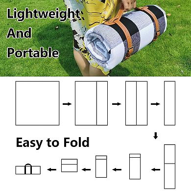 79"x79" Picnic Blanket Waterproof Foldable Beach Outdoor Camping Park