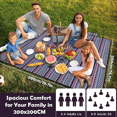 79"x79" Picnic Blanket Waterproof Sandproof Beach Mat