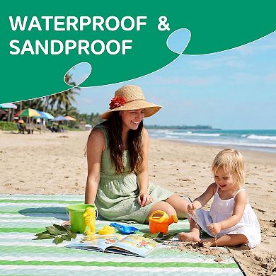 80" x 80"Waterproof Beach Blanket Picnic Camping Mat Gift Adults